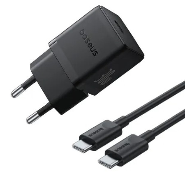 СЗУ-адаптер Baseus Palm 30W PD (1Type-C) + кабель Type-C - Type-C (Чёрный) P10111605113-01